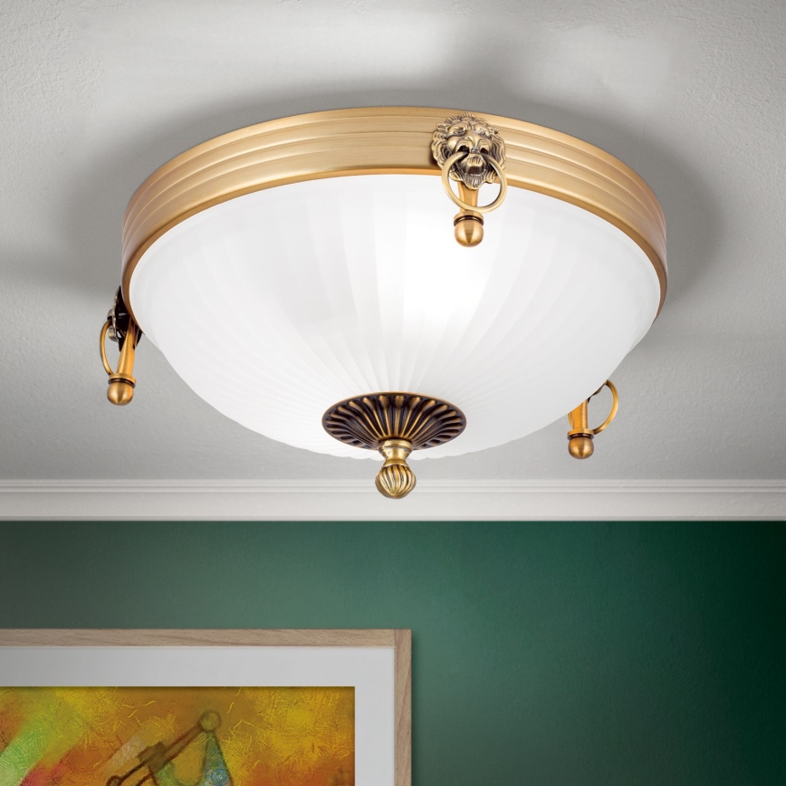 Plafonnier ROCCA 2xE27/60W/230V d. 31 cm bronze/blanc