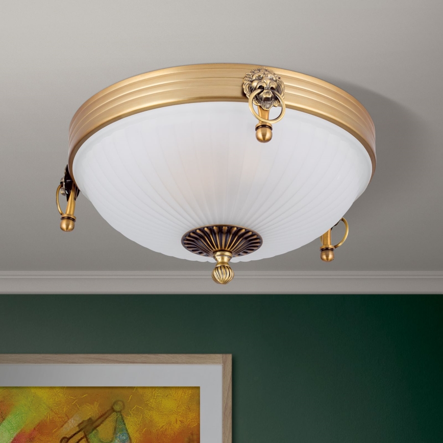 Plafonnier ROCCA 2xE27/60W/230V d. 31 cm bronze/blanc