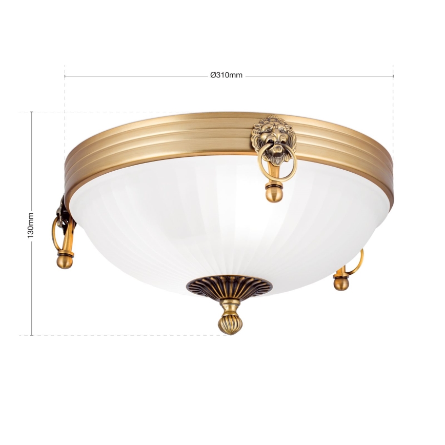 Plafonnier ROCCA 2xE27/60W/230V d. 31 cm bronze/blanc