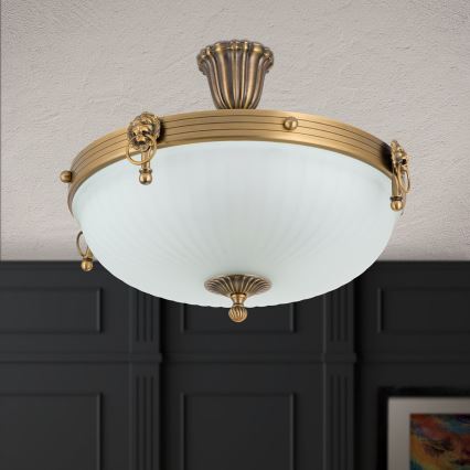 Aufbauleuchte ROCCA 4xE27/60W/230V d 43 cm bronzen/weiß