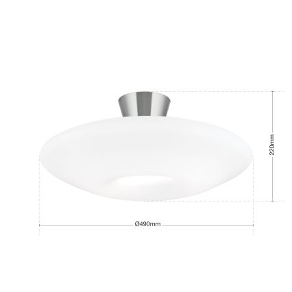 Deckenleuchte BLANC 2xE27/60W/230V d 49 cm matt Chrom
