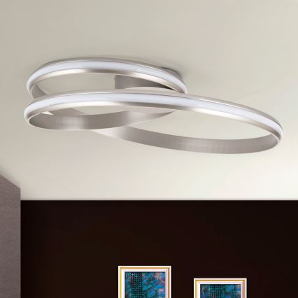 Dimmbare LED-Deckenleuchte CIRCUS LED/30W/230V silbern