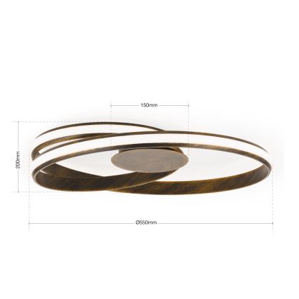 Plafonnier à intensité variable CIRCUS LED/30W/230V marron/patine