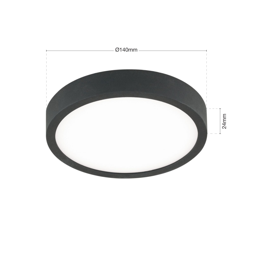 Plafonnier BULLY LED/12W/230V d. 14 cm noir