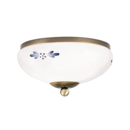 Plafoniera LANDHAUS 1xE27/60W/230V diametro 21 cm bronzo/bianco