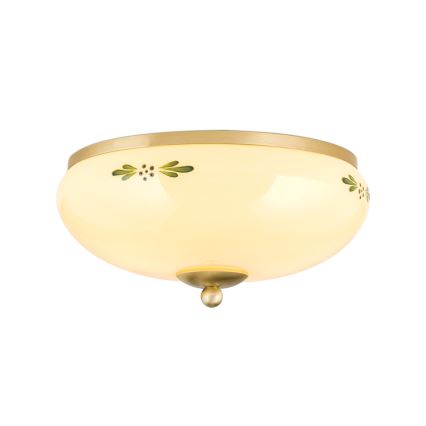 Deckenleuchte LANDHAUS 2xE27/60W/230V d 28 cm bronzen/beige