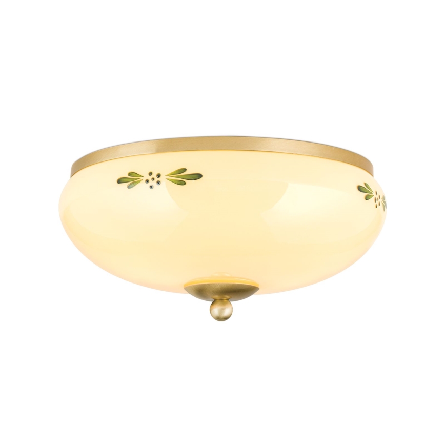 Deckenleuchte LANDHAUS 2xE27/60W/230V d 28 cm bronzen/beige