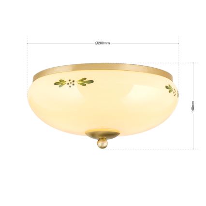 Deckenleuchte LANDHAUS 2xE27/60W/230V d 28 cm bronzen/beige