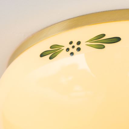 Plafoniera LANDHAUS 2xE27/60W/230V diametro 28 cm bronzo/beige
