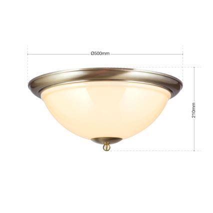 Deckenleuchte AUSTRIAN OLD LAMP 3xE27/60W/230V d 50 cm bronzen/beige