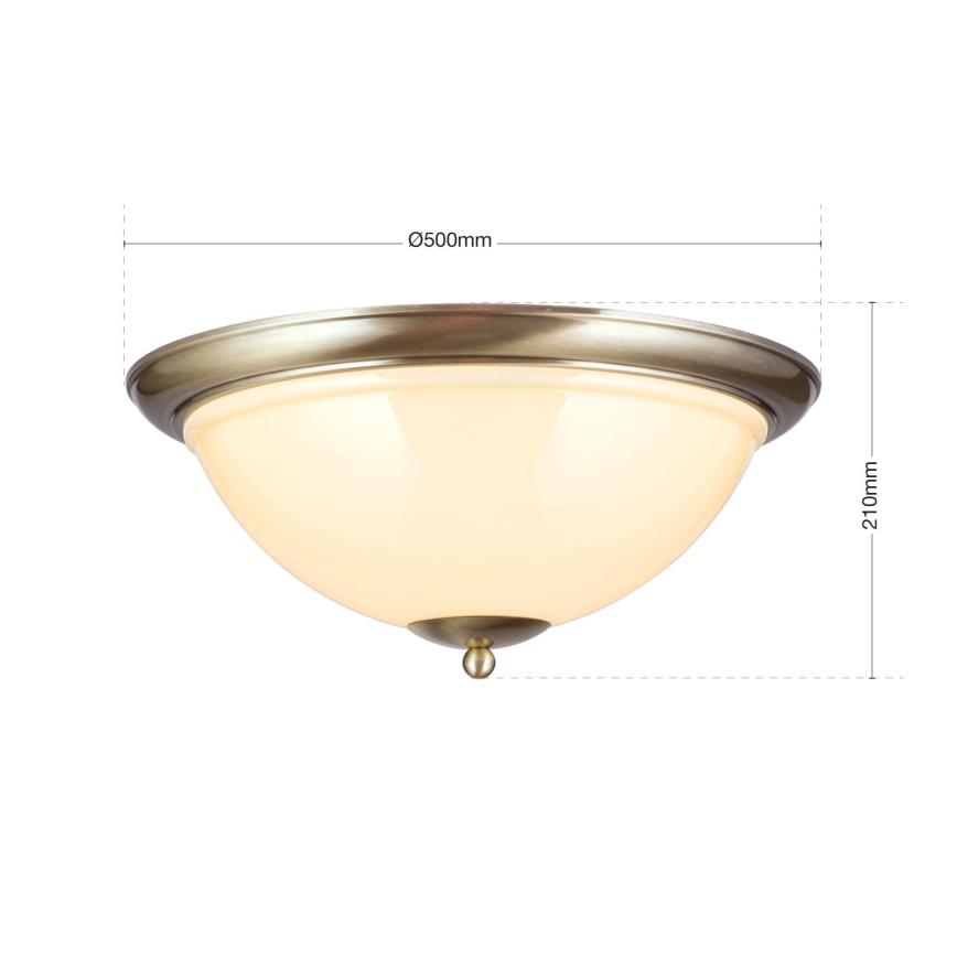 Deckenleuchte AUSTRIAN OLD LAMP 3xE27/60W/230V d 50 cm bronzen/beige