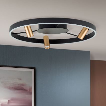 Plafonnier LED dimmable BERLIN LED/50W/230V noir/doré