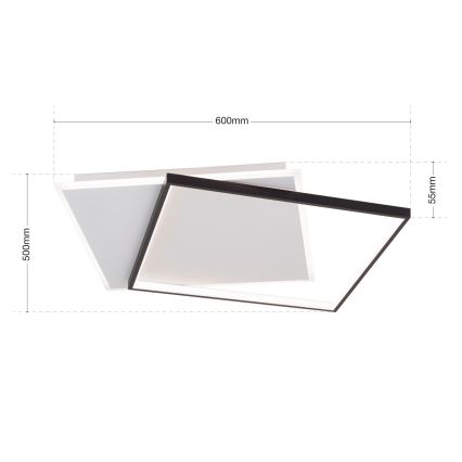 Lampada da soffitto dimmerabile a LED EMANUEL LED/50W/230V bianco/nero
