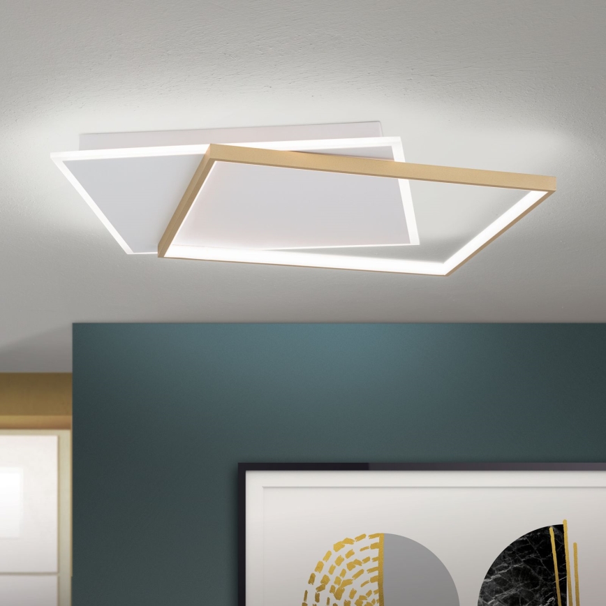 Plafonnier à intensité variable EMANUEL LED/50W/230V blanc/doré