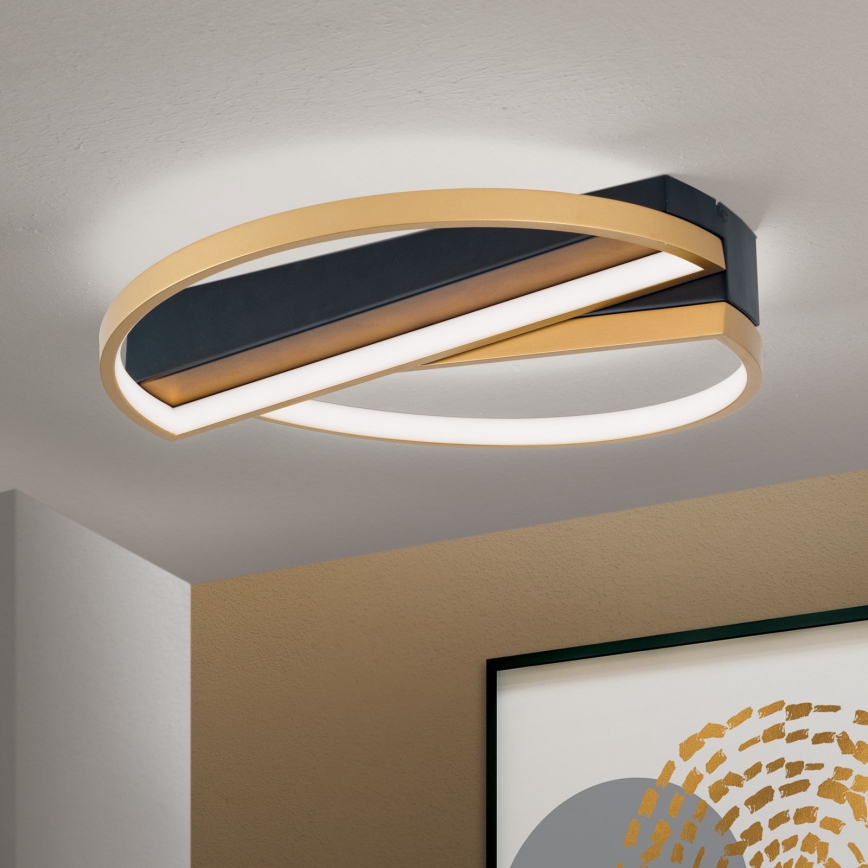 Plafoniera LED dimmerabile OLGA LED/28W/230V oro/nero