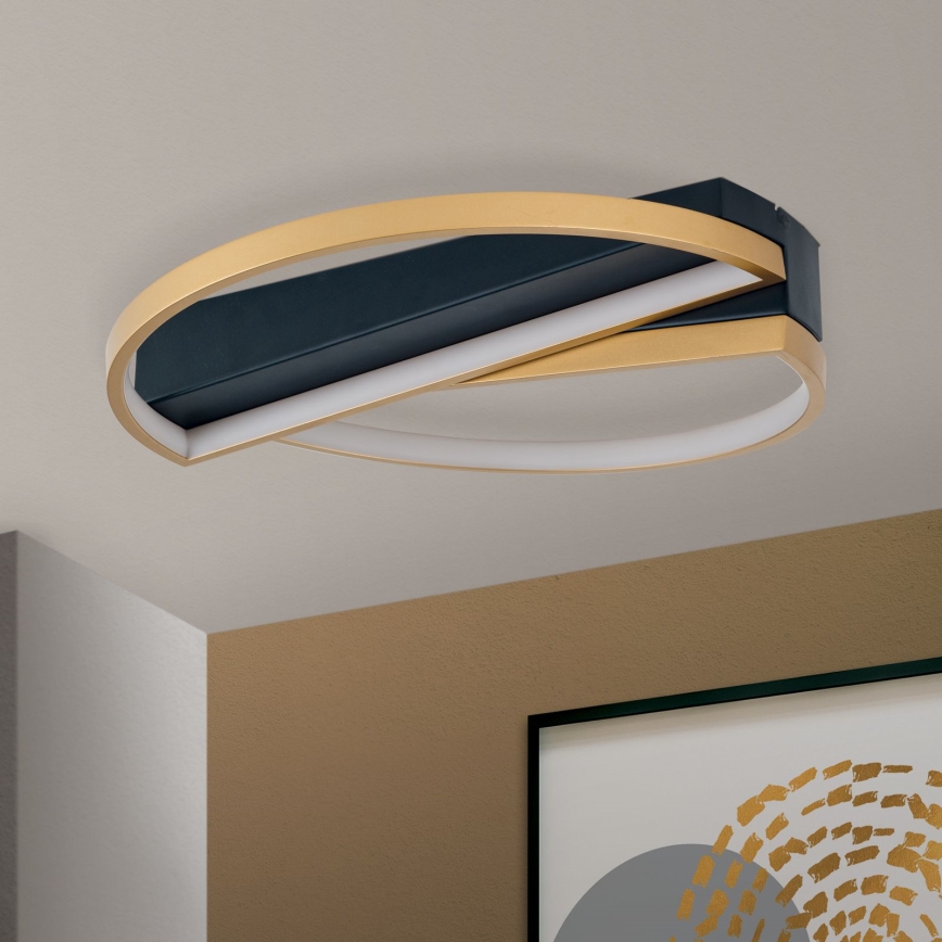 Plafoniera LED dimmerabile OLGA LED/28W/230V oro/nero