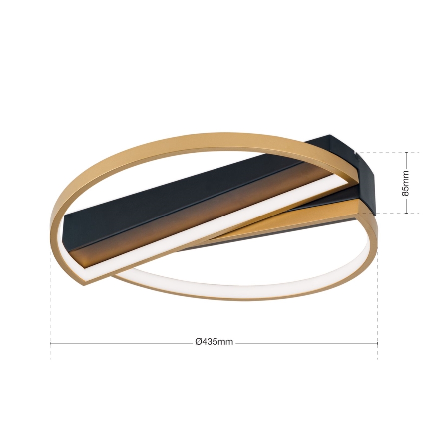 Plafoniera LED dimmerabile OLGA LED/28W/230V oro/nero