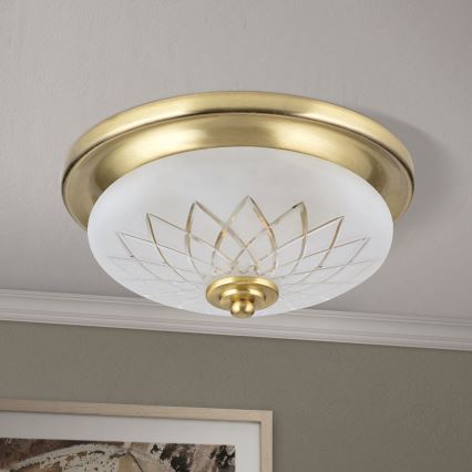 Plafoniera PORTO 1xE27/40W/230V diametro 26 cm oro