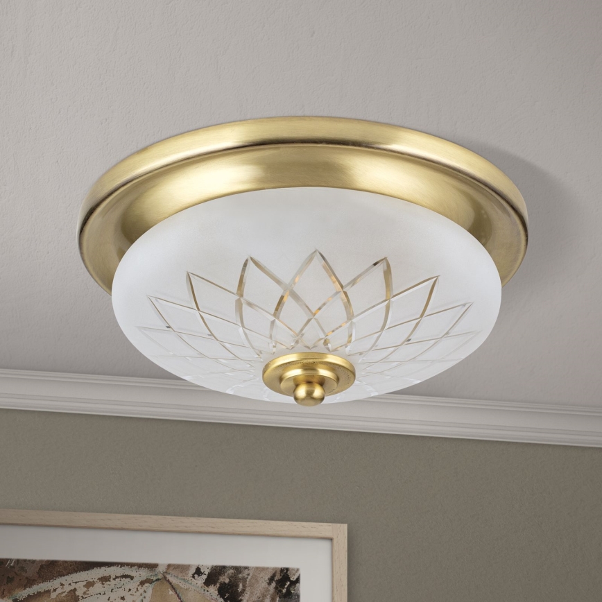 Plafoniera PORTO 1xE27/40W/230V diametro 26 cm oro