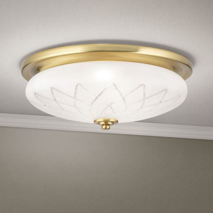 Plafonnier PORTO 2xE27/40W/230V d. 37 cm doré