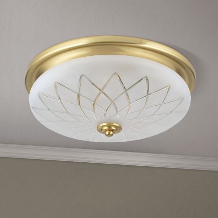Plafonnier PORTO 2xE27/40W/230V d. 37 cm doré