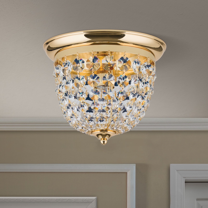 Plafoniera di cristallo PLAFOND 1xE27/40W/230V diametro 26 cm oro