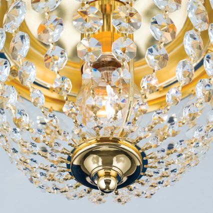 Plafoniera di cristallo PLAFOND 1xE27/40W/230V diametro 26 cm oro