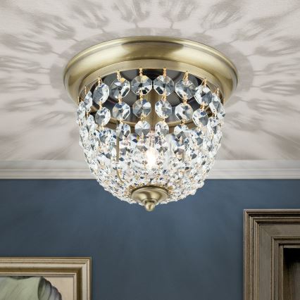 Plafonnier en cristal PLAFOND 1xE27/40W/230V d. 26 cm bronze