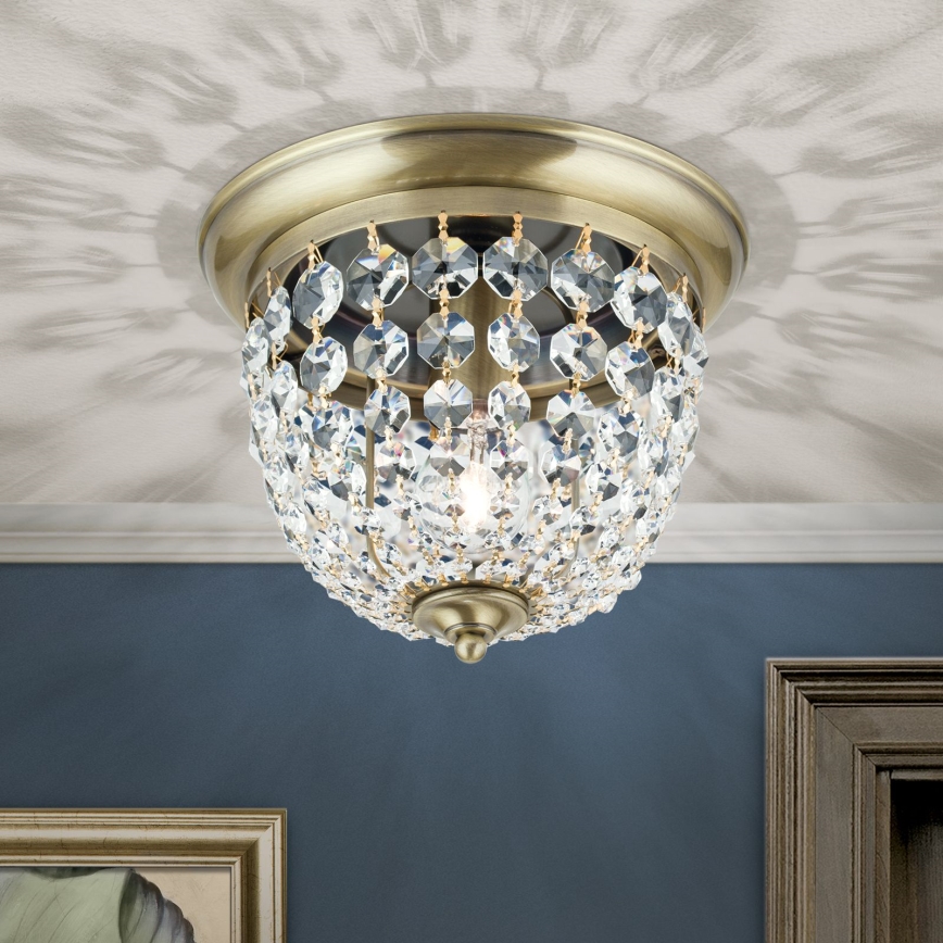 Plafonnier en cristal PLAFOND 1xE27/40W/230V d. 26 cm bronze