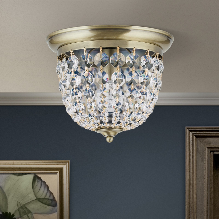 Plafonnier en cristal PLAFOND 1xE27/40W/230V d. 26 cm bronze