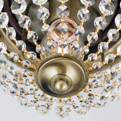 Plafonnier en cristal PLAFOND 1xE27/40W/230V d. 26 cm bronze