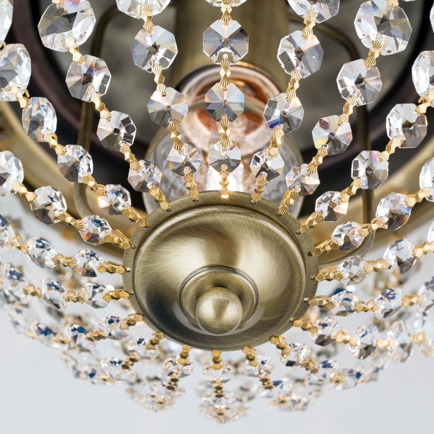 Plafonnier en cristal PLAFOND 1xE27/40W/230V d. 26 cm bronze