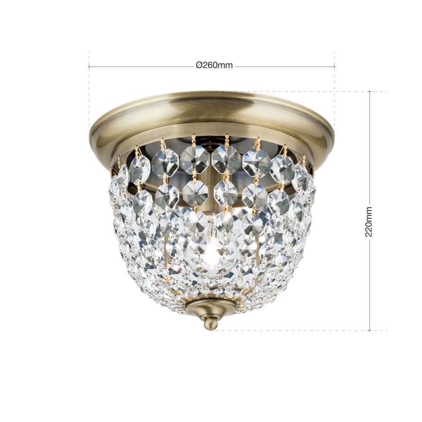 Plafonnier en cristal PLAFOND 1xE27/40W/230V d. 26 cm bronze