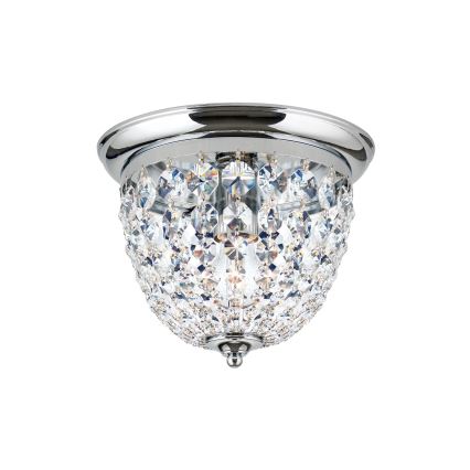 Plafonnier en cristal PLAFOND 1xE27/40W/230V d. 26 cm chrome brillant