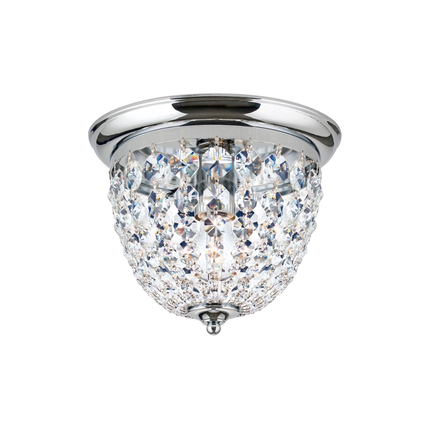 Plafonnier en cristal PLAFOND 1xE27/40W/230V d. 26 cm chrome brillant
