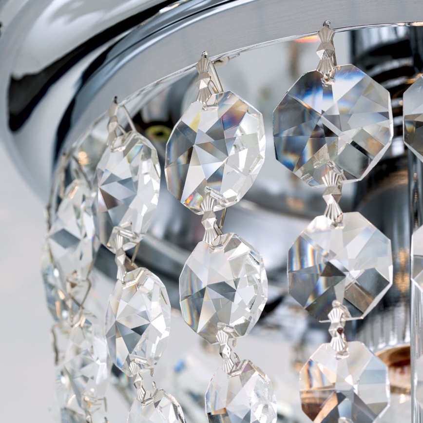 Plafonnier en cristal PLAFOND 1xE27/40W/230V d. 26 cm chrome brillant