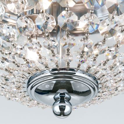 Plafoniera di cristallo PLAFOND 3xE27/40W/230V diametro 35 cm cromo lucido