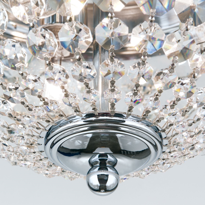 Plafoniera di cristallo PLAFOND 3xE27/40W/230V diametro 35 cm cromo lucido