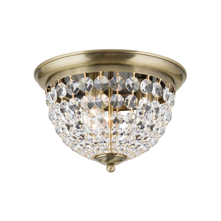 Plafonnier en cristal PLAFOND 3xE27/40W/230V d. 35 cm bronze