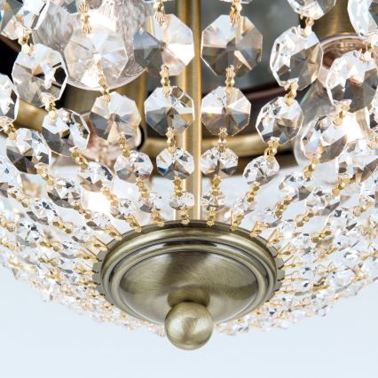 Plafonnier en cristal PLAFOND 3xE27/40W/230V d. 35 cm bronze