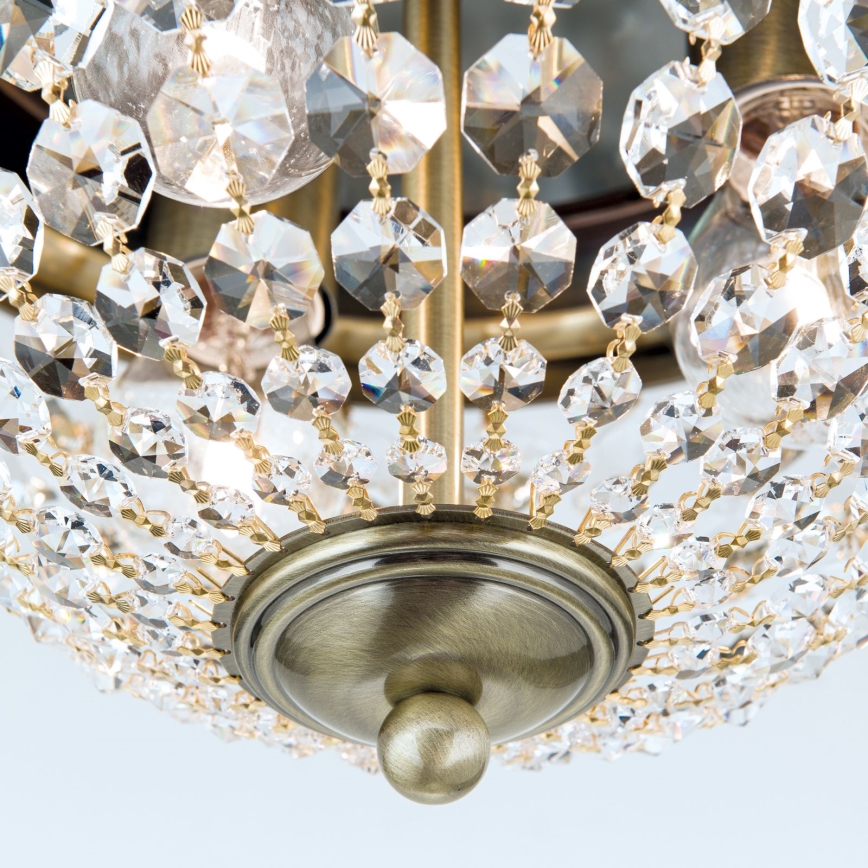 Plafonnier en cristal PLAFOND 3xE27/40W/230V d. 35 cm bronze