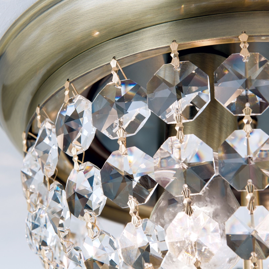 Plafonnier en cristal PLAFOND 3xE27/40W/230V d. 35 cm bronze