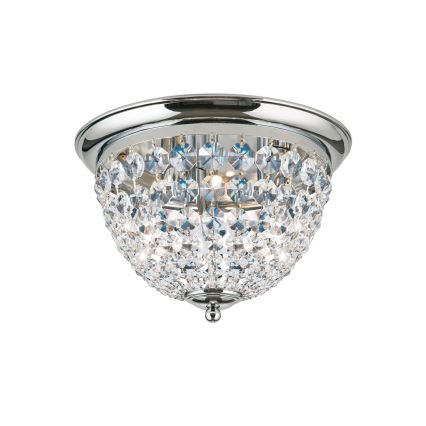 Plafonnier en cristal PLAFOND 3xE27/40W/230V d. 35 cm chrome brillant