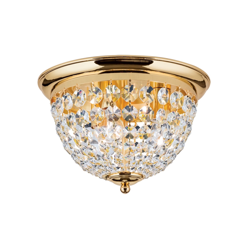 Plafonnier en cristal PLAFOND 3xE27/40W/230V d. 35 cm doré