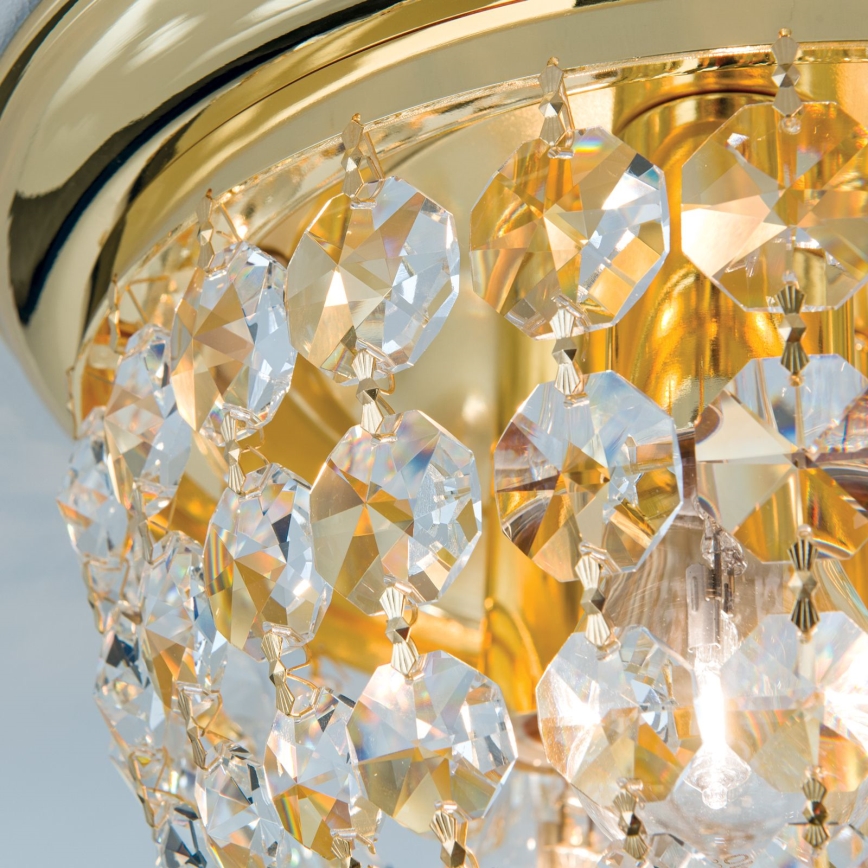 Plafonnier en cristal PLAFOND 3xE27/40W/230V d. 35 cm doré