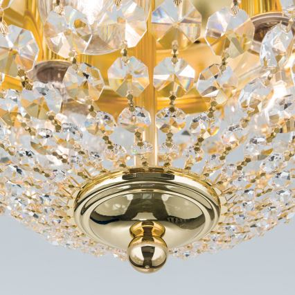 Plafonnier en cristal PLAFOND 3xE27/40W/230V d. 35 cm doré