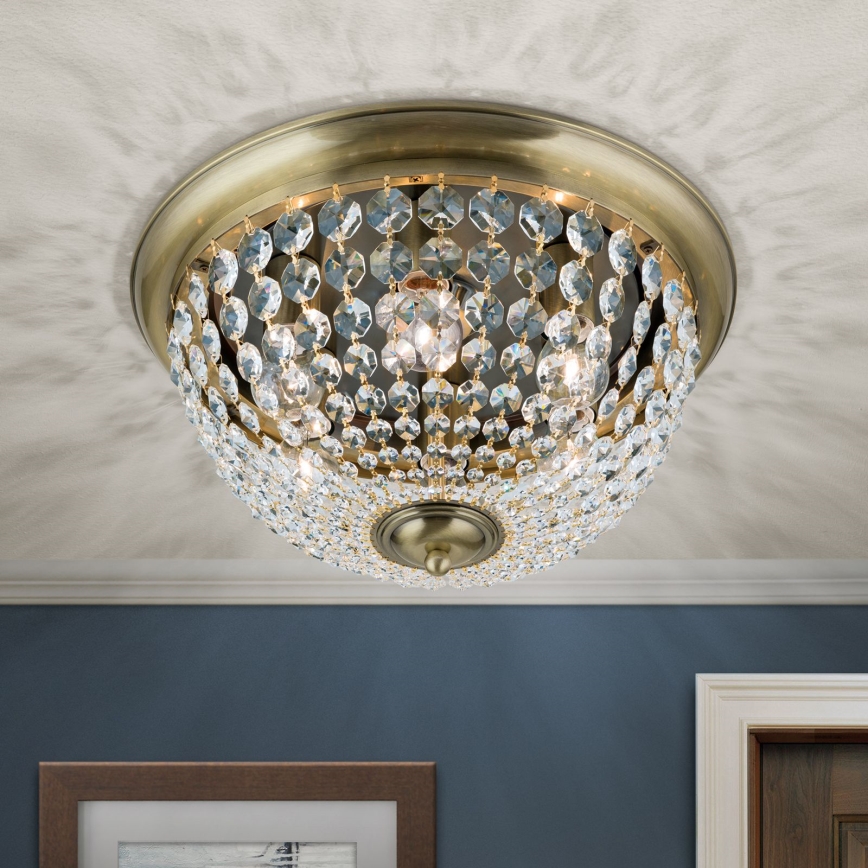 Plafoniera di cristallo PLAFOND 6xE27/40W/230V diametro 47 cm bronzo