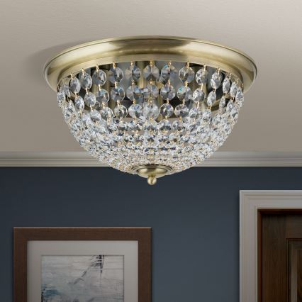 Plafoniera di cristallo PLAFOND 6xE27/40W/230V diametro 47 cm bronzo