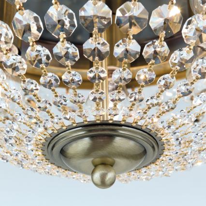 Plafoniera di cristallo PLAFOND 6xE27/40W/230V diametro 47 cm bronzo