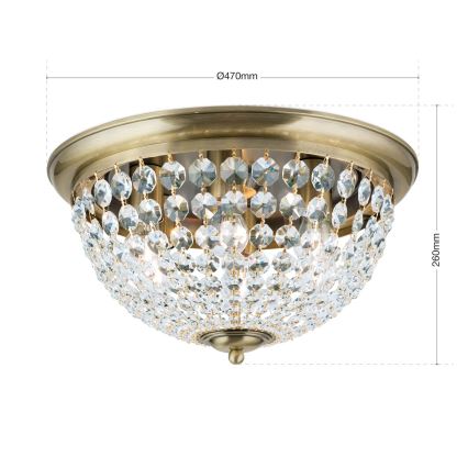 Plafoniera di cristallo PLAFOND 6xE27/40W/230V diametro 47 cm bronzo